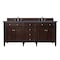 James Martin Vanities Brittany 72in Double Vanity, Burnished Mahogany w/ 3 CM Charcoal Soapstone Quartz Top 650-V72-BNM-3CSP - alternate 1